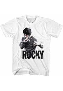 Rocky White Boxing Logo Short Sleeve T Shirt