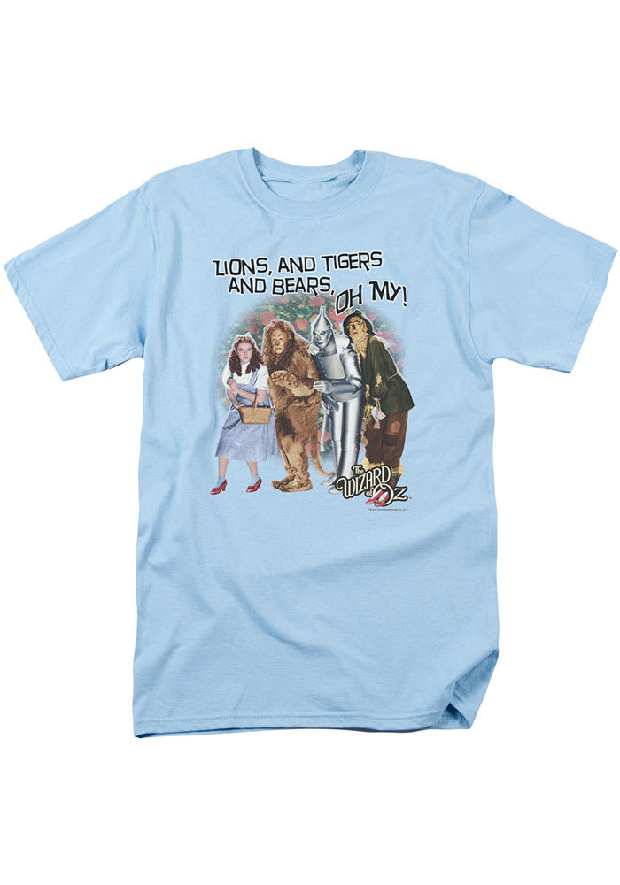 Wizard of Oz Womens Light Blue Lions And Tigers And Bears Short Sleeve T-Shirt
