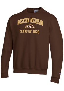 Mens Western Michigan Broncos Brown Champion Class of 2028 Powerblend Crew Sweatshirt