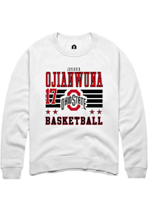 Joshua Ojianwuna Ohio State Buckeyes Mens White NIL Striped Player Crew