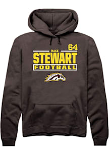 Race Stewart Western Michigan Broncos Mens Brown Football NIL Stacked Box Player Hood