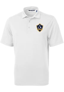Cutter and Buck LA Galaxy White Virtue Eco Pique Big and Tall Polo
