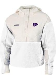 Womens K-State Wildcats White Columbia Cloud Point Fleece Light Weight Jacket