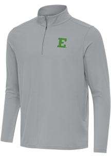 Antigua Eastern Michigan Eagles Mens Ash Intent Long Sleeve Qtr Zip Pullover