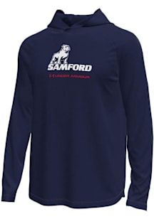 Under Armour Samford University Bulldogs Mens Navy Blue Logo Tech Stretch Hood
