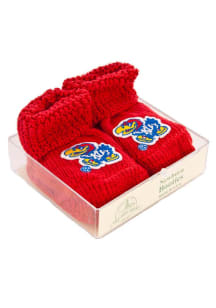 Kansas Jayhawks Knit Baby Bootie Boxed Set