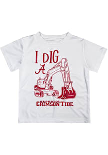 Vive La Fete Alabama Crimson Tide Infant Excavator Short Sleeve T-Shirt White