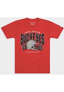 Homefield Ohio State Buckeyes Red Football 2025 CFP Bound Short Sleeve T Shirt