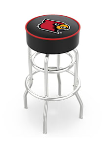 Louisville Cardinals Double-Ring Swivel Pub Stool - Black
