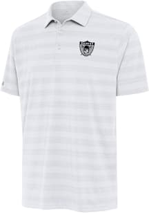 Antigua Las Vegas Raiders Mens White Classic Tunnel Short Sleeve Polo