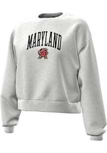 Under Armour Maryland Terrapins Womens Silver Icon Crew Sweatshirt