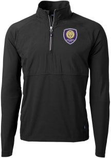 Cutter and Buck Orlando City SC Mens Black Adapt Eco Hybrid Long Sleeve Qtr Zip Pullover