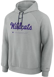 Mens K-State Wildcats Grey Nike Practice Fleece Hooded Sweatshirt