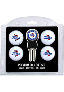 White Tulsa Golden Hurricane Divot Tool 4 Pack Golf Gift Set