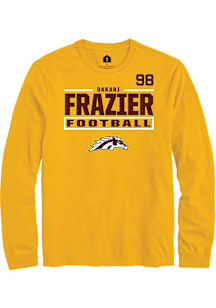 Dakari Frazier Western Michigan Broncos Gold Football NIL Stacked Box Long Sleeve Player T Shirt