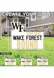 Wake Forest Demon Deacons Personalized School Bound Yard Sign - White
