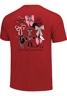 Texas Tech Red Raiders Womens Red Coquette Campus Short Sleeve T-Shirt