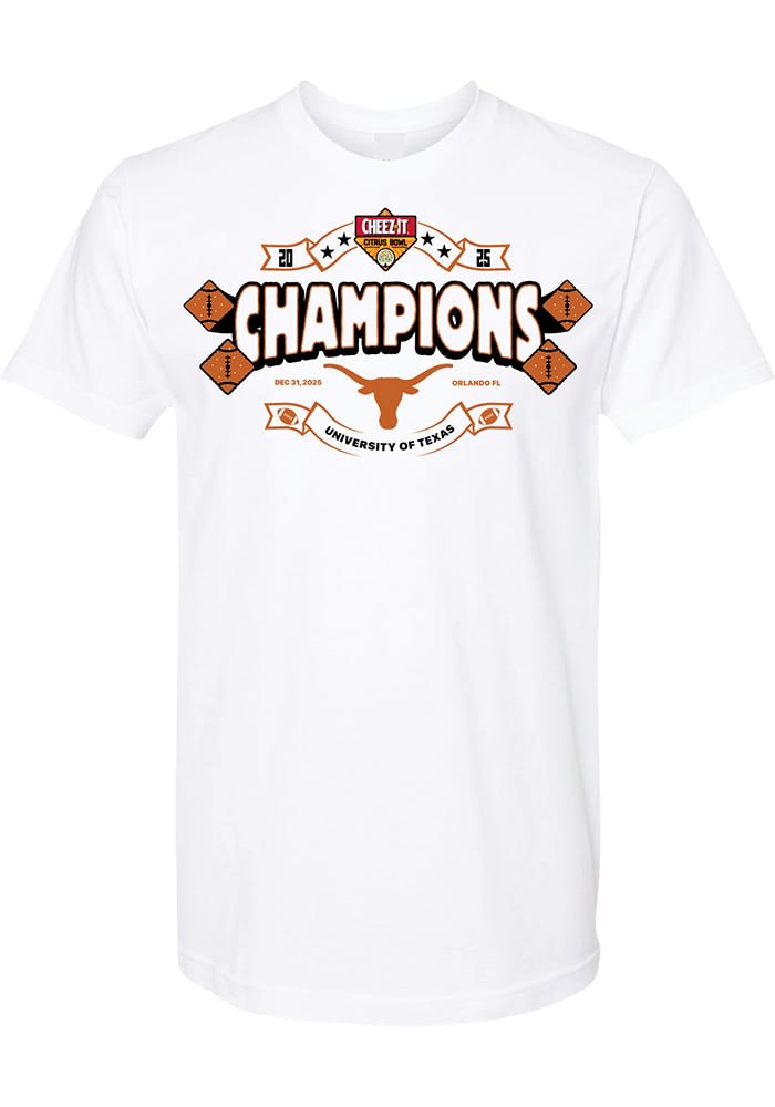Texas Longhorns White 2025 Cheez-It Citrus Bowl Champions Short