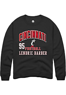 Lendric Barber Cincinnati Bearcats Mens Black Football NIL Arch Logo Player Crew
