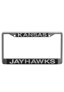 Kansas Jayhawks Team Name Black/Silver License Frame