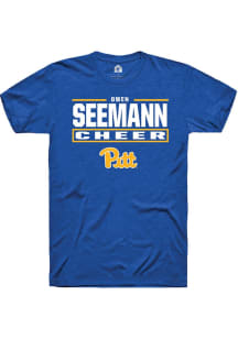 Owen Seemann Rally Mens Blue Pitt Panthers NIL Stacked Box Player T Shirt