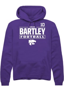 Logan Bartley Rally Mens Purple K-State Wildcats NIL Stacked Box Player Hood
