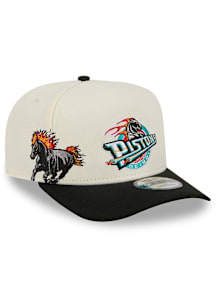 New Era Detroit Pistons White 2T Hardwood Classic A-Frame 9FIFTY Mens Snapback Hat