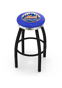 New York Mets Chrome Seat Pub Stool - Black