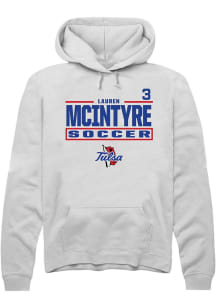 Lauren McIntyre Rally Mens White Tulsa Golden Hurricane NIL Stacked Box Player Hood