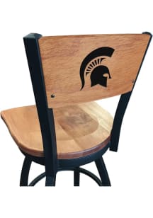 Brown Michigan State Spartans Maple Seat Maple Back Swivel Pub Stool