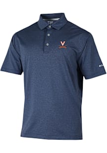 Columbia Virginia Cavaliers Mens Navy Blue Sand Tee Short Sleeve Polo