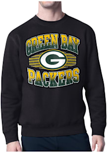 Starter Green Bay Packers Mens Black Team Grit Long Sleeve Crew Sweatshirt