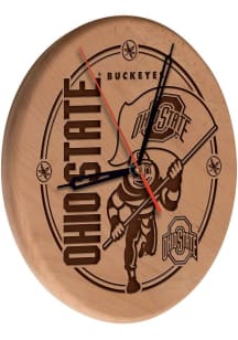 Brown Ohio State Buckeyes Laser Engraved Wall Clock
