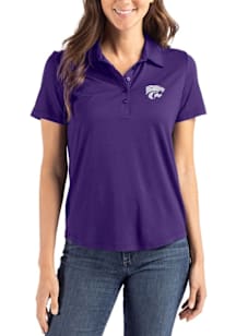 Womens K-State Wildcats Purple Cutter and Buck Coastline Eco Short Sleeve Polo Shirt