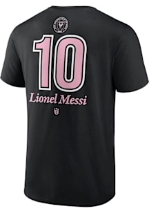 Lionel Messi Inter Miami CF Black 2025 Cup Champion Messi N&N Short Sleeve Player T Shirt