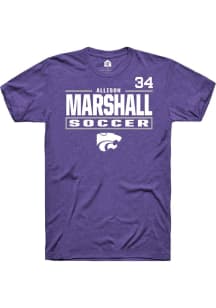 Allison Marshall Rally Mens Purple K-State Wildcats NIL Stacked Box Player T Shirt