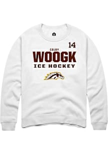 Colby Woogk Western Michigan Broncos Mens White NIL Stacked Box Player Crew