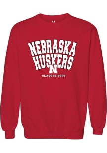 Mens Nebraska Cornhuskers Red Summit Sportswear Class of 2029 Crew Sweatshirt