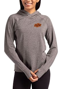 Cutter and Buck Oklahoma State Cowboys Womens Black Adapt Knit Hood Hooded Sweatshirt