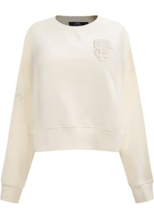 Pro Standard San Francisco Giants Mens White Neutral Long Sleeve Fashion Sweatshirt