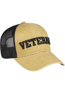 Army Veteran Mesh Back Adjustable Hat - Gold