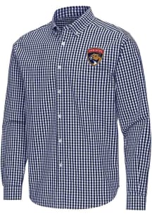 Antigua Florida Panthers Mens Navy Blue Ellis Long Sleeve Dress Shirt