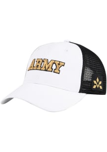 Army Twill Trucker Adjustable Hat - White