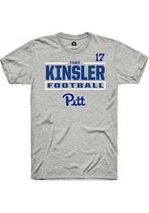 Tony Kinsler Rally Mens Ash Pitt Panthers NIL Stacked Box Player T Shirt