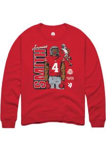 Jeremiah Smith Rally Mens Red Ohio State Buckeyes NIL Caricature Player Crew