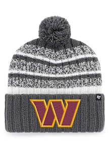 47 Washington Commanders Charcoal Tavern Cuff Pom Mens Knit Hat