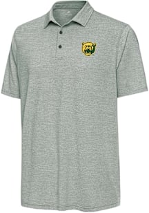Antigua Baylor Bears Mens Green Distressed Stripe Short Sleeve Polo
