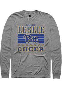 Gabrielle Leslie Mens Grey Pitt Panthers NIL Striped Long Sleeve Player T Shirt