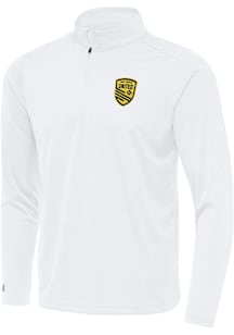 Antigua New Mexico United Mens White Tribute Long Sleeve Qtr Zip Pullover