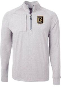 Cutter and Buck Los Angeles FC Mens Grey Adapt Eco Long Sleeve Qtr Zip Pullover